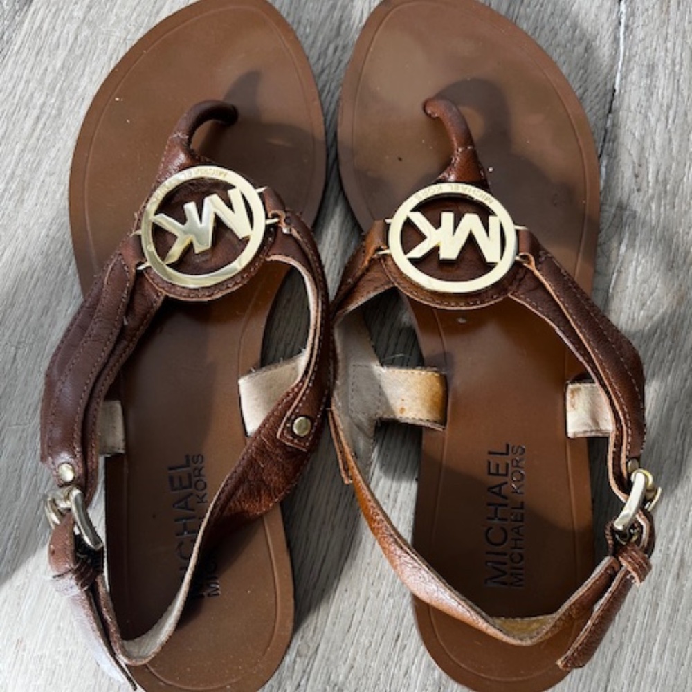 Michael Kors Brown Leather Sandals Womans Size 6